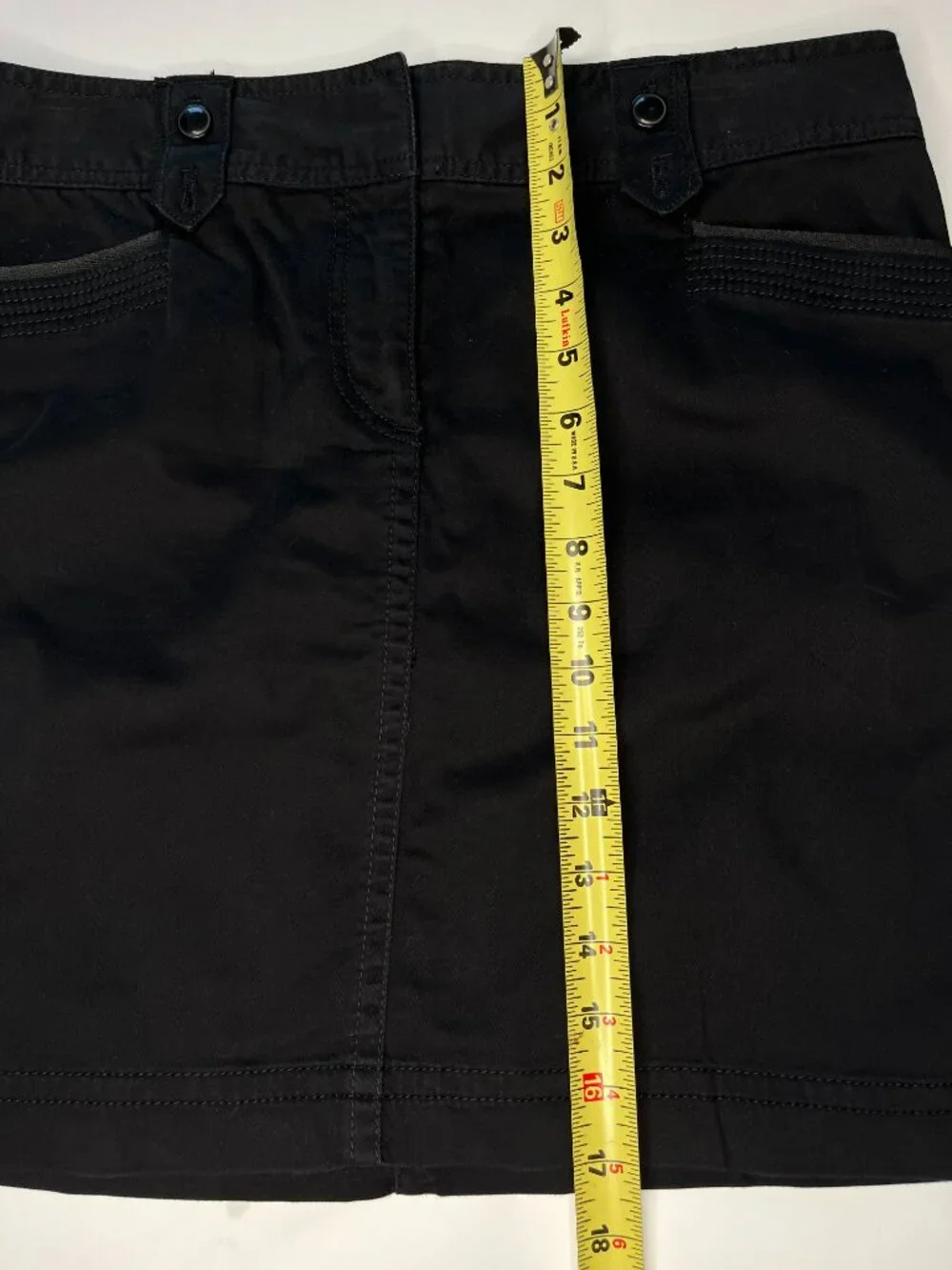 Ann Taylor Loft Black Mini Skirt Size 6 Utility Street Wear Cotton Pockets